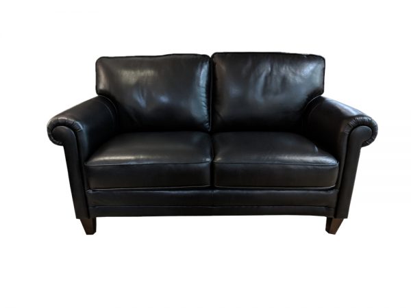 black leather 2 seat sofa