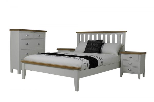 bed white with timber top