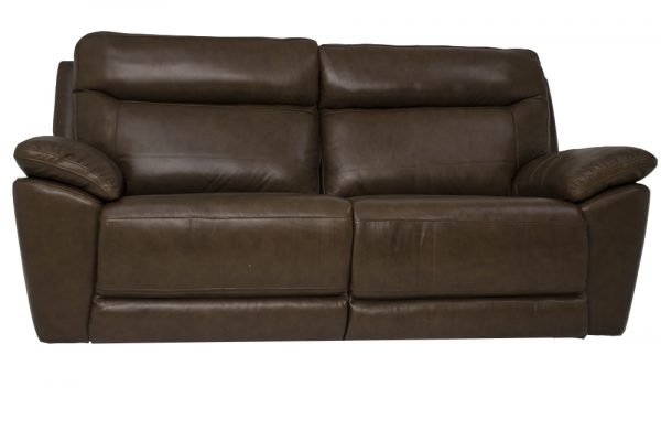 leather brown 2 seat recling sofa