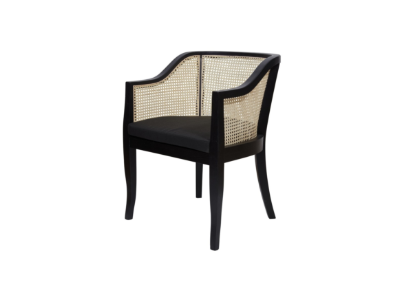rattan chair black frame and cushion