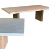 blush concrete dining table