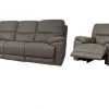 reclining leather chair and 3 seat sofa