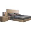 hardwood queen bed and bedsides
