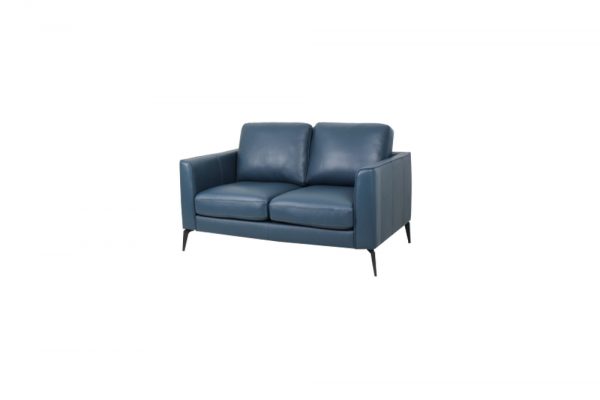 leather sofa 2 seat modern with black steel leg