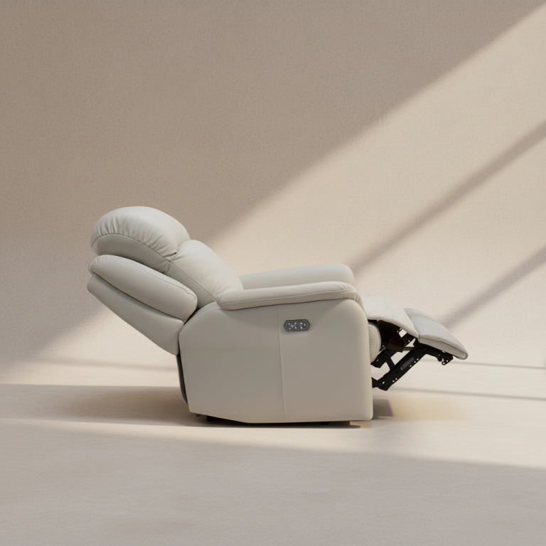 pale grey reclining chair