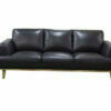 2 s3 seat sofa modern black leather hardwodd exposed plinth base