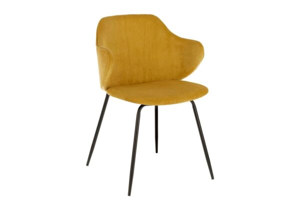 modern mustard cordouroy dining chair