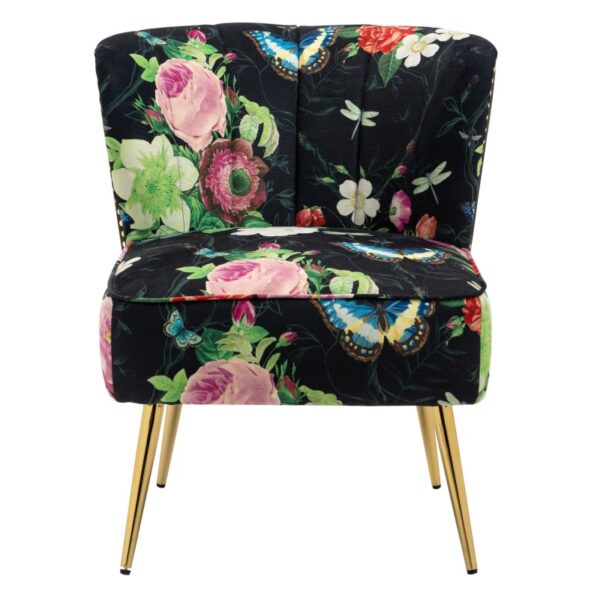 butterfly fabric with black background bedroom chair