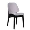 dining chair black frame and pewter suede fabric back and seat