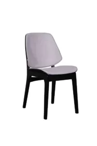 dining chair black frame and pewter suede fabric back and seat
