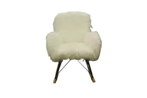 shaggy faux fur rocking chair