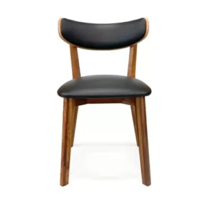 blackwood dining chairframe chair with black leather look seat and back