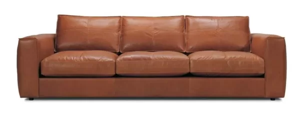 oversized sofa tan leather 3 seat