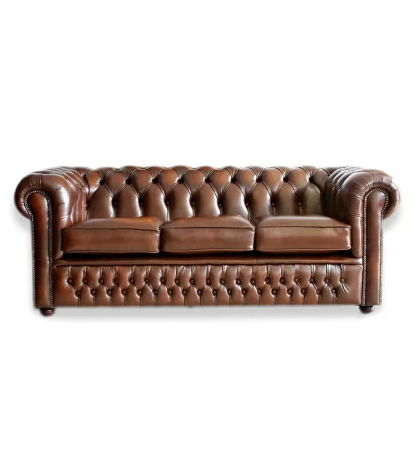 3 seat leather chesterfield sofa