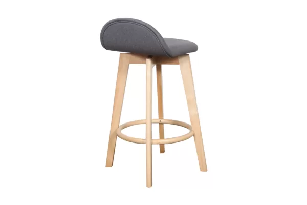 natural frame grey padded seat bar stools