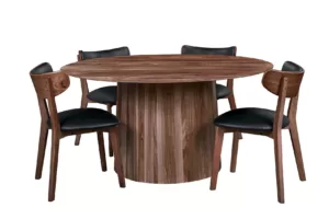 Blackwood round dining Table with matching chairs