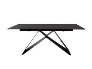 dining table shadow grey with criss cross legs