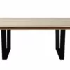 8 seat dining table timber top with black legs