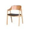 natural ash veneer dining chair back with a curved panel