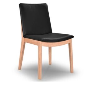 black leather dining chair