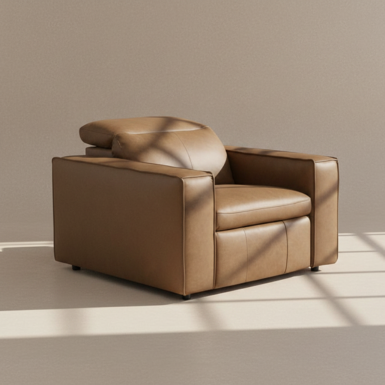 tan leather recliner