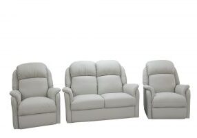leather three piece reclining suite australian made