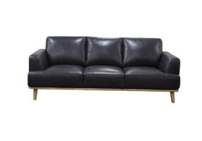 2 s3 seat sofa modern black leather hardwodd exposed plinth base