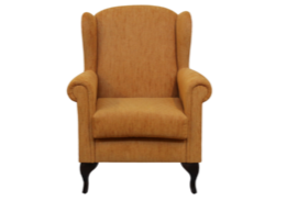 wing chair in orange colour